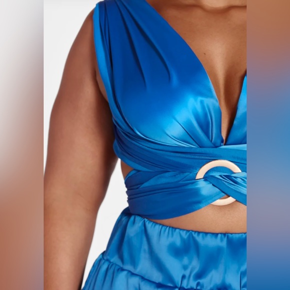 Blue Satin Matching Set - Picture 6 of 12